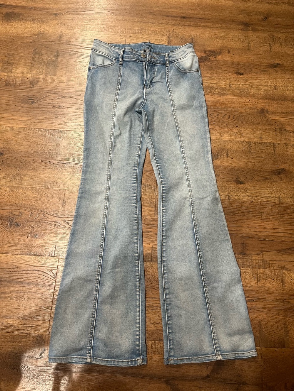 Light Blue Flared Girl’s Jeans size 14 adjustable waist stretchy